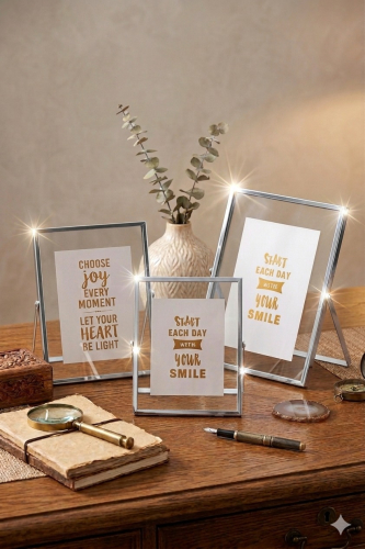 10x15 Cm 13x18 Cm ve 15x21 Cm Üçlü Metal Gümüş Çerçeve! Yeni Model Dekoratif Fotoğraf Çerçevesi! - 1