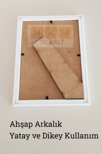 2 Li Çerçeve 10x15 cm ve 13x18 Cm Fotoğraf Çerçevesi! Ahşap Ayaklı Pvc Camlı Dekoratif Çerçeve! Siyah - 2