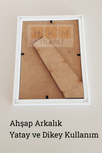 3 Lü Set! 10x15, 13x18 cm ve 15x21 cm Fotoğraf Çerçevesi! Ahşap Ayaklı Pvc Camlı Dekoratif Çerçeve! - 2