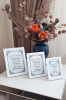 3 Lü Set! 10x15, 13x18 cm ve 15x21 cm Fotoğraf Çerçevesi! Ahşap Ayaklı Pvc Camlı Dekoratif Çerçeve! Beyaz - Thumbnail (2)