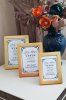 3 Lü Set! 10x15, 13x18 cm ve 15x21 cm Fotoğraf Çerçevesi! Ahşap Ayaklı Pvc Camlı Dekoratif Çerçeve! Gold - Thumbnail (1)