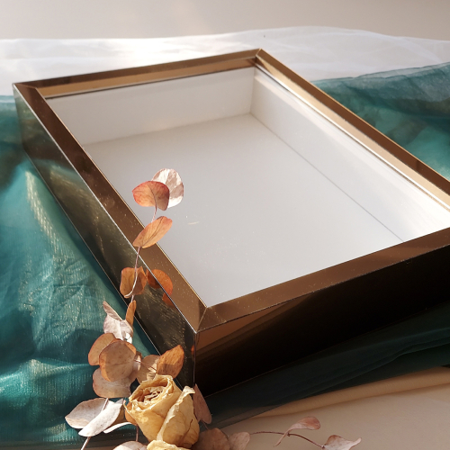 30x40 cm Bronz Pleksi Kaplı İsimsiz Gül Anı Çerçevesi-HKM Ticaret - 3