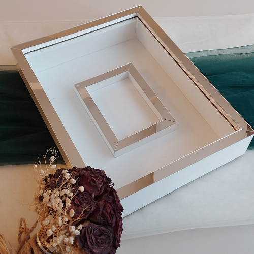 30x40 Cm Gümüş-Beyaz Gül Anı Çerçevesi! isimsiz Fotoğraf Çerçevesi! Gül Anı Çerçevesi Ledsiz!! - 1