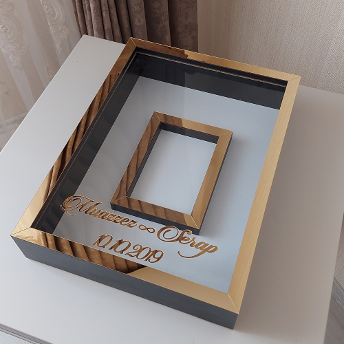 30x40 Cm Siyah-Gold Gül Anı Çerçevesi! isimli Fotoğraf Çerçevesi! Gül Anı Çerçevesi Ledsiz! - 4